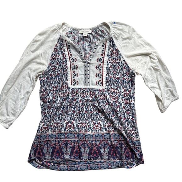 Vintage America Blue, White, Red Peasant Blouse ‎ $59 - Picture 2 of 4